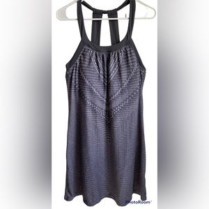 Prana De Vivre Summer Strappy Shelf Bra Dress - Large Gray/tribal design